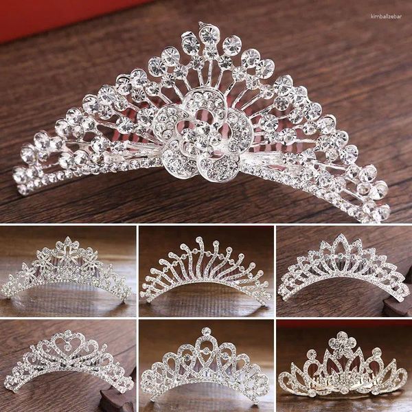 Haarklammern Kinder Prinzessin Crystal Tiaras und Kronen Kinder Mädchen Mädchen Stirnband Strass Haarnadel Braut Hochzeit Kammzubehör