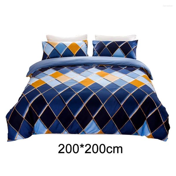 Conjuntos de roupas de cama 3pcs Conjunto de acessórios Cultos de fronhas El Fashion Basa respirável Rhombus Print Non Slip Quilt Capa Presente Extra Soft