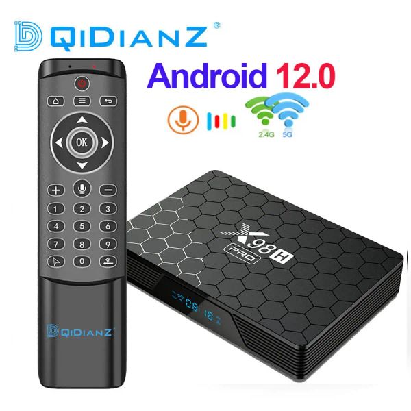 Box Android 12 x98h Pro TV Box 2.4g 5G Wifi6 4GB 64B 32GB 2GB16GB BT5.0 H.265 Медиаплеерный приемник HD входной набор набор верхнего набора