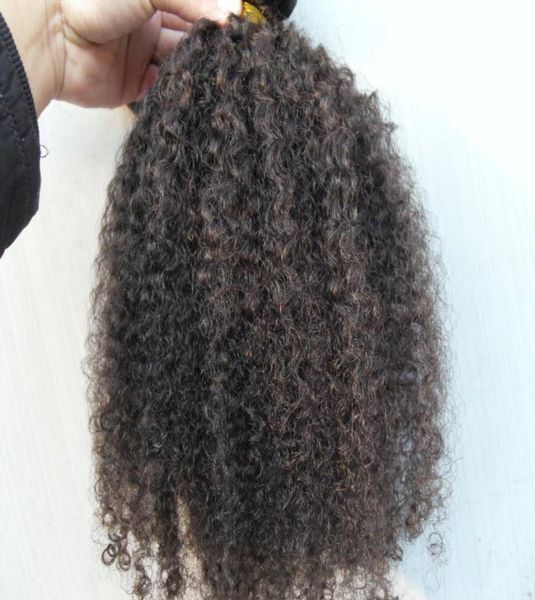 Nova chegada clipe brasileiro de trama de cabelo cacheado humano em extensões de cabelo humano não processado cor marrom preto marrom 9pcset afro kink5293760