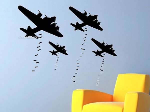 Adesivos Bombers Segunda Guerra Mundial adesivos de parede Atendimento Aleto de vinil Aviação Disponível disponível em diferentes cores papel de parede SA720