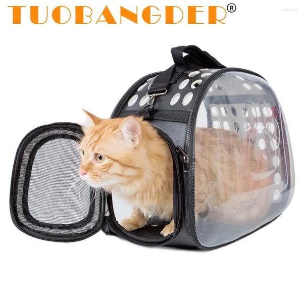 Transportadores de gatos Bolsa de transportadora de chegada 360 ° Visão mais ampla Skylight Luncency Luncency Safe Cage para pequenos acessórios para cães médios