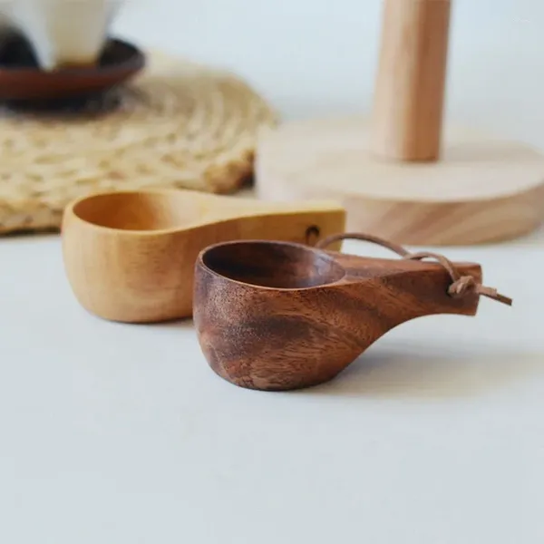 Colheres de água de borracha de água com alça de alça ao ar livre de café de madeira da Finlândia