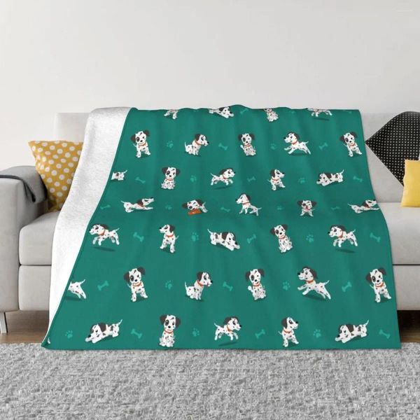 Одеяла Dalmatian Dog Plaid Обланка бархатного печать животных мультифункциональный коллаж Многофункциональный бросок для постельных принадлежностей офисного коврика