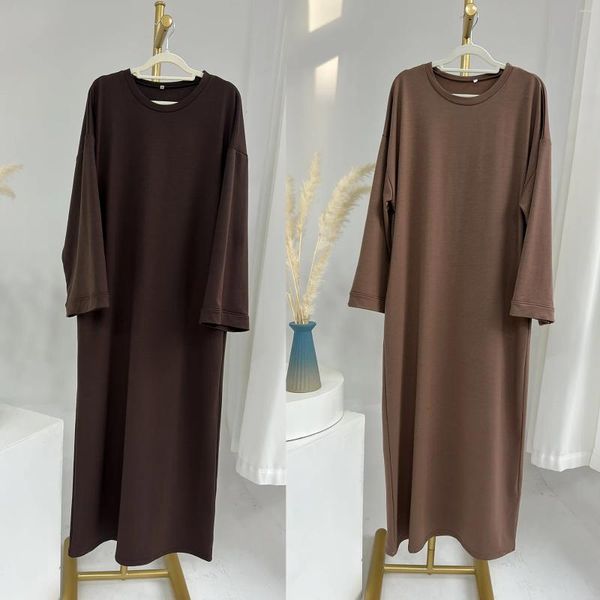 Abbigliamento etnico Spaccatura sciolta Abaya Muslim Hijab abito solido Abayas per donne Dubai Casual Sporty Wear Turchia Ramadan Islamic Kaftan