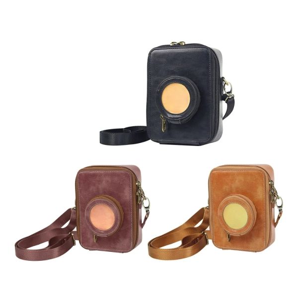 Adaptör kamera kasası, cep ayarlanabilir omuz kayış kamera taşıma çantası ile mini evo pu deri torba ile uyumlu