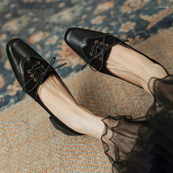 Scarpe eleganti eagsity in stile marrone retrò in stile britannico per donne allacciati su oxford bloccano calzature da sneaker a piedi