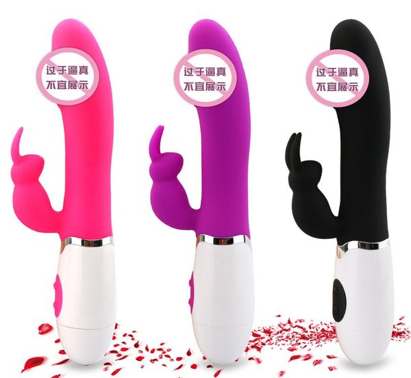 30 Hızlı Çift Titreşim G Spot Tavşan Seks Oyuncakları Kadın Dildo Vibratör Vajina Klitoris Stimülatörü Masaj Masajı Seks Toy4274156