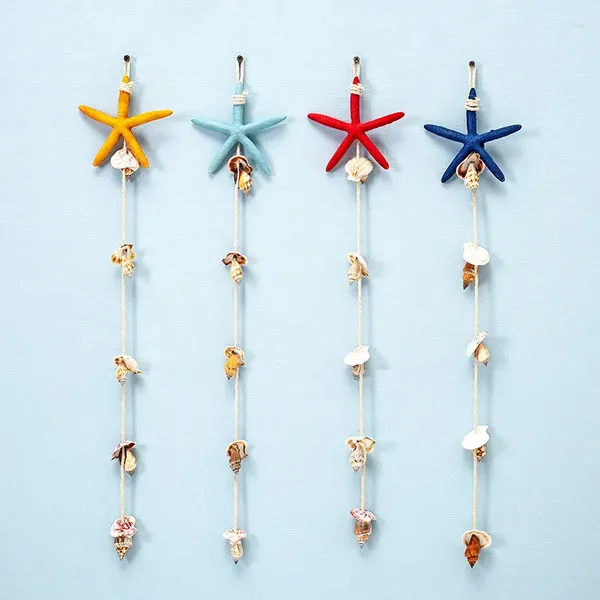 Estatuetas decorativas mediterrâneas de shellfish string string de decoração de jardim de infância infantil de parede marinha de parede marinha