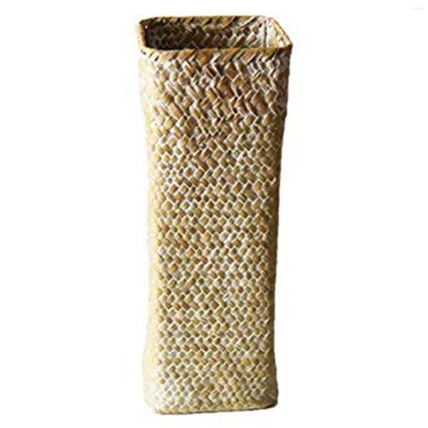 Placas decorativas Vasos de flor de vasos de vasos de bambu Vasos de decoração cesto de frutas altos para decoração de casa branca