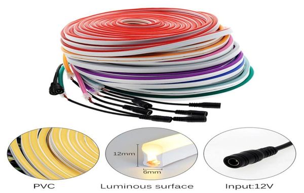 612 mm 120 LED LED Strips Segnali neon Luci da 5 m 12V Multi Colori Striscia arcobaleno a flessione impermeabile in silicone per decorazione con DC Female7078654