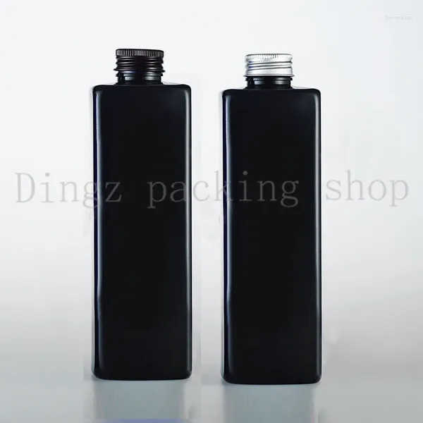 Bottiglie di stoccaggio 500 ml con copertina in alluminio a spirale Donne Bottiglia di profumo da 17 once vuoto Terlina liquida cosmetica in plastica nera/blu