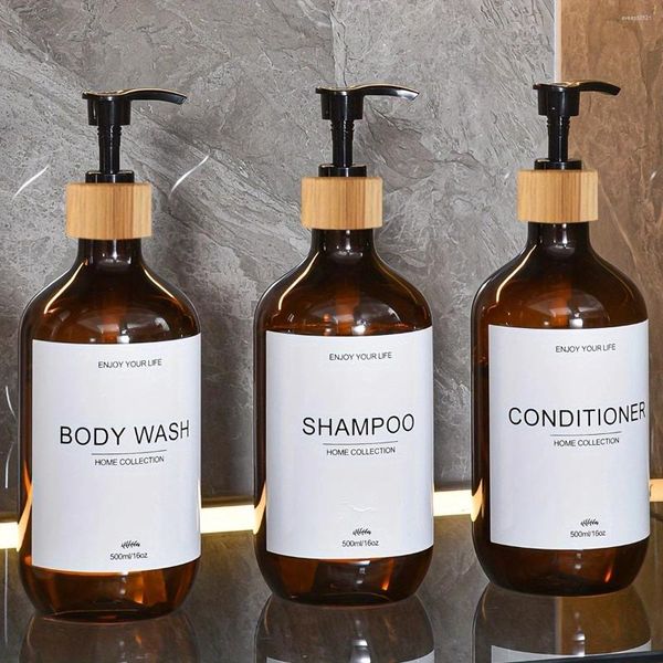 Flüssige Seifenspender Badezimmer Shampoo Set 500 ml Conditioner Körperwaschflaschen nachfüllbare Bauernhausdekoration Aufbewahrung