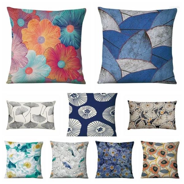 Pillow Home Decoration Design Nórdico Floral e Folhas Pintura Capa de Impressão Decoração de Sofá Caixa 17 17in