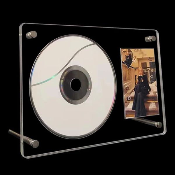 Quadro álbuns acrílicos CD Frame Display Photocard Photocard Stand For Birthday Picture CD Álbum Photo Frame Display Stand Stand Shelf