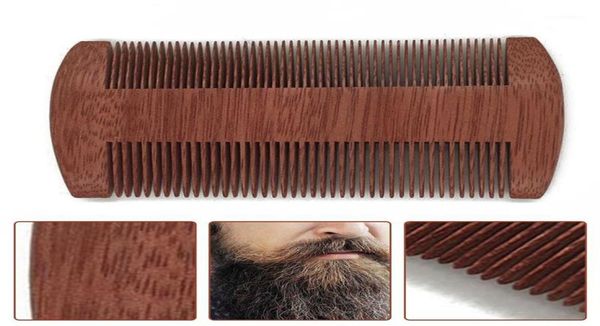 Бутик зеленый сандаловый двор Gold Wire Bardmade Beardhair Combs для женщин Натуральное красивое дерево14164136