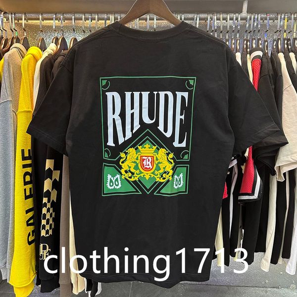 Rhude Shirt Kurzärmelde Designer Herrenhemden Herren Designer-Kleidungsshorts und T-Shirt-Set Buchstabe gedruckte hochwertige passende Kleidung für Paare