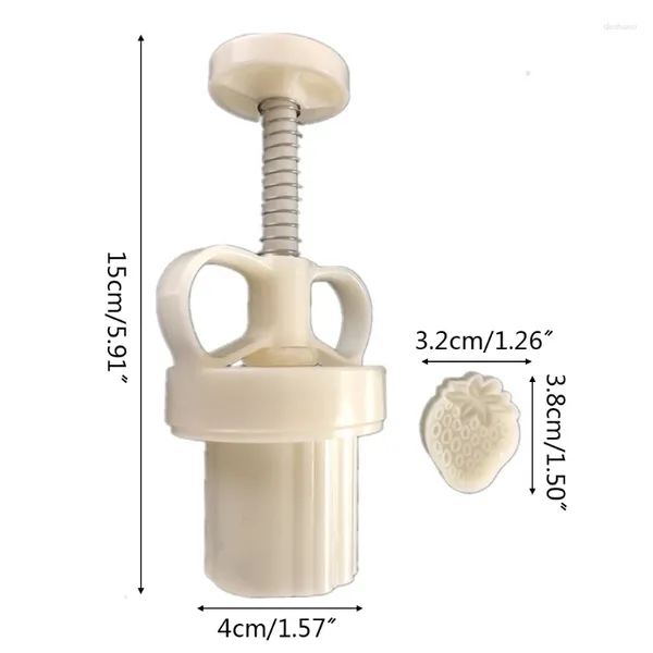 Moldes de cozimento monte de bolo de lua pressione manuseio de morango com carimbo de carimbo de pastel
