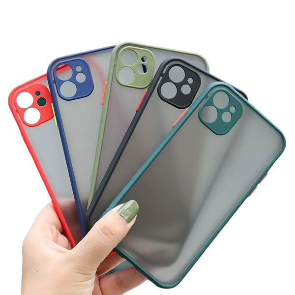 20pcs Clear Matte Skin Feel Silicone Frame Anti-Drop Case para iPhone 11/12/13/14/15/11 Pro/12 Pro/13 Pro/14 Pro/15 Pro/11 Pro Max/12 Pro Max/13 Pro Max/14 Pro Max/15 Pro Max