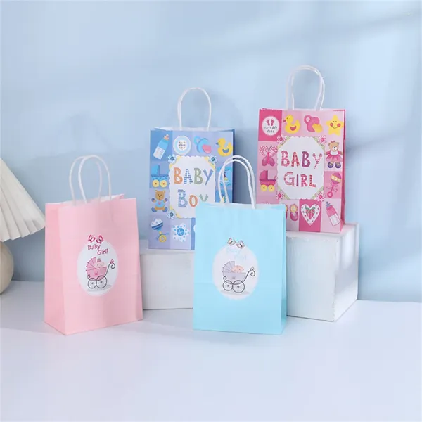 Geschenkverpackung 4pcs Kuchenpapiertasche Weißer Brief Happy Birthday Party für Jungen und Mädchen Babypartyzubehör