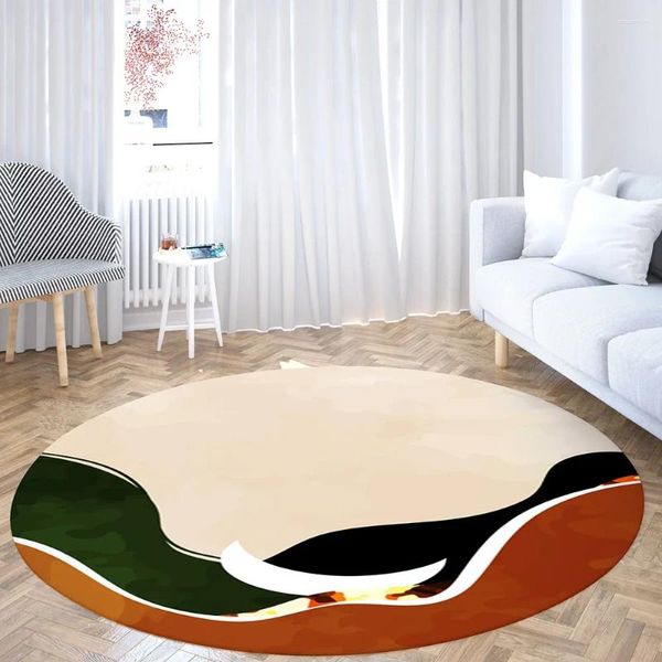 Teppiche moderne runde Teppichküche weiche Anti -Slip -Boden -Matte Schlafzimmer Badezimmer Wohnzimmer Dekor Groß bedruckte Fläche Teppiche