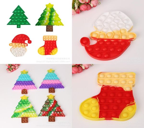 Nuova serie di Natale Toy Rainbow Macaron cravatta tintura di Natale Talbero Cappello Push Bubble Poo-its Game Game Ornament Regali Anti Ansiety Toys H923HR4R4802318