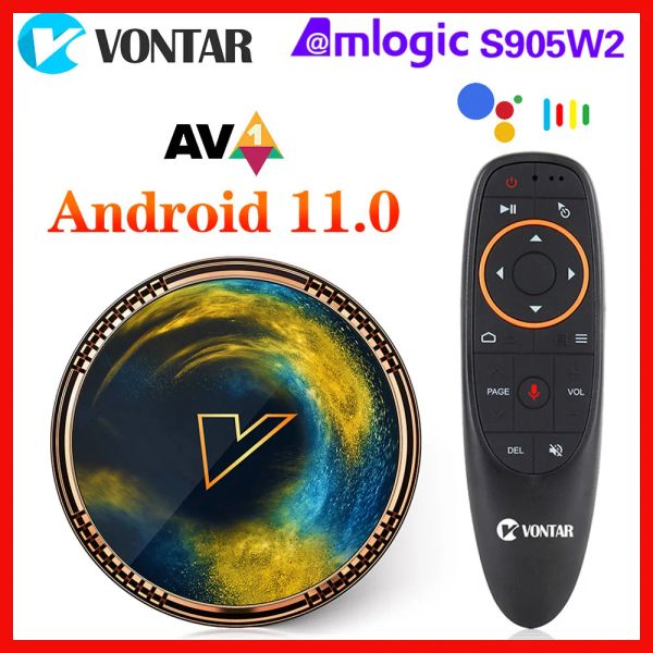 Box 2022 VONTAR X2 Smart TV Box Android 11 AMLOGIC S905W2 4GB 64 GB 32GB Supporto 4K 60fps AV1 2.4 5G WiFi BT4.0 Set Top Box 2 GB 16gb