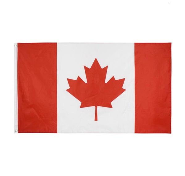 Fly Breeze 3x5ft 2x3ft 90x160cm 60x90cm Fede Canada Bandiera Testa a doppia cucitura Canadian National Flags Banner per Festival Home D1425199