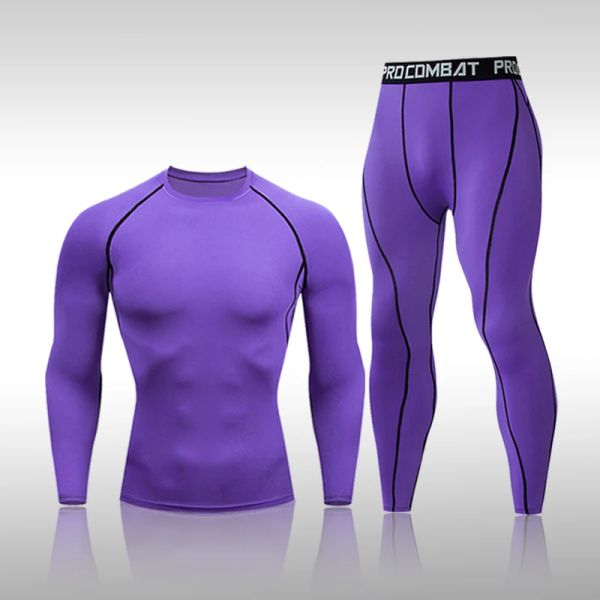 Set 2Piece Sets Komprimierung Anzüge für Herren schnelle trockene Kleidung Sport lauft MMA Jogging Fitnessstudio.