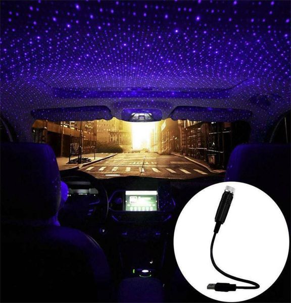 USB Star Sky Proctor Потолочный синий фиолетовый свет регулируемый автомобильный атмосфера лампа Fairy Lights for Roof Home Party Decor USB LED NI5388030