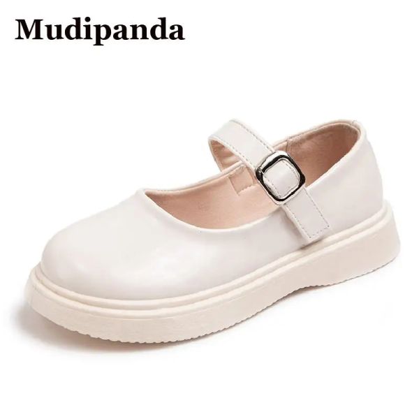 Sneakers Klassische Mädchen Lederschuhe Schwarze Kinder Lolita Mary Jane Flats für Mädchen runden Zehen Kinder Hochzeit Blumenmädchen Party Schuhe 416y