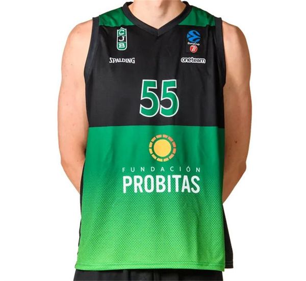 Basketball -Trikot -Oventuts Badalonas Yannick Kraag Pep Busquets Pau Ribas #6 Jordi Rodriguez #9 Kyle Guy Guillem Vives 22/23 Saison Jeglicher Stil und Name können angepasst werden