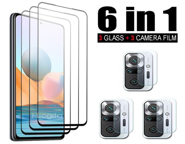 Vidro temperado para Xiaomi Redmi Nota 10s 10t 10 5g 10c 10 Prime Screen Protector Lens Film 10 Pro8588849