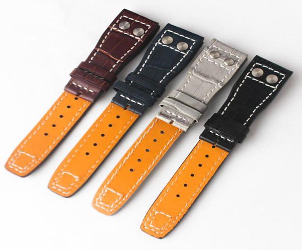 New Watchband 22mm echte Kuh -echte Leder -Watch -Bandbandgürtel für IWC Big Pilot Watch Band 221Z1676232