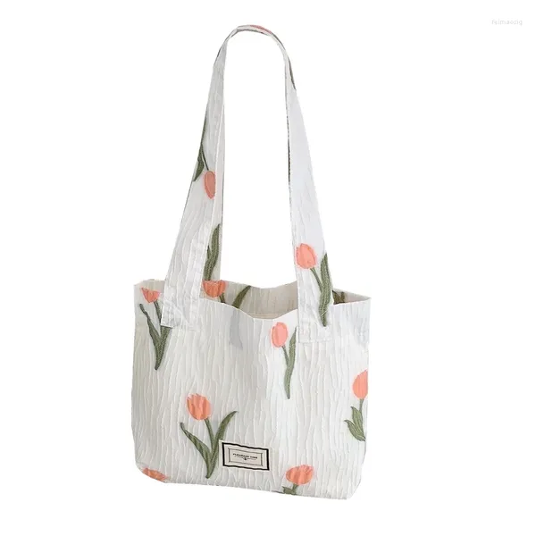 Einkaufstaschen Vintage Tulpenmuster Kosmetikbeutel Schulter-Tasche Schnüre-up-Weste für täglich