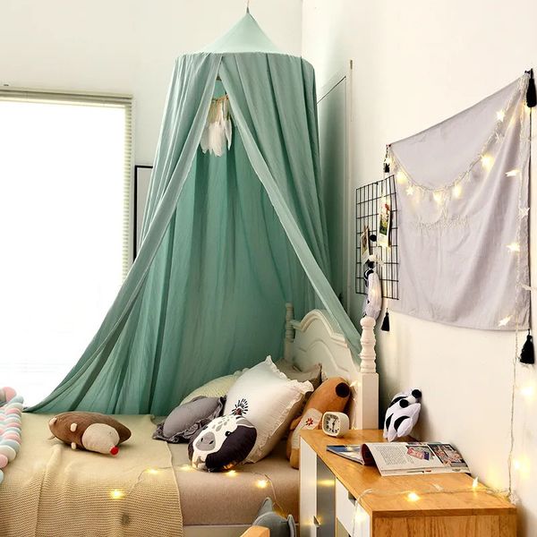Infantil mosquito net menina princesa pendurada na cama copa cortina de berço decoração de casa canto de vida lando lendo nook decoração 240407