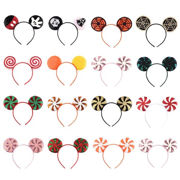 10 pezzi/lotto all'ingrosso Lollipop Orecchie di paillettes del mouse Festival Festival Canda per capelli Women Weepwear Girls Kids Cash Accessori per capelli fai -da -te 240328