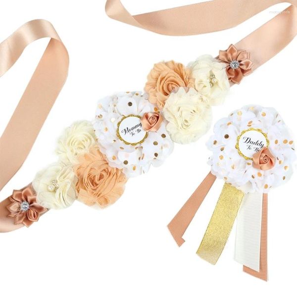 Cintos elegantes de maternidade faixas gravidez PO Props Supplies Corsage Set