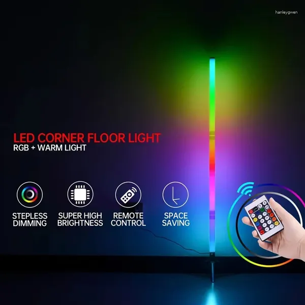 Lâmpadas de chão Lâmpada LED Sala de estar RGB WW CW Para decoração da fonte de alimentação USB Casas nórdicas longas luzes do solo