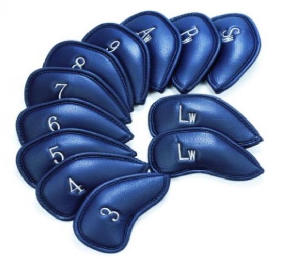 Golf Iron Headcover PU Leder 12 PCSPack Club Head Cover passt linke Handgolfer Stickerei Beide Seiten Deluxe5798710