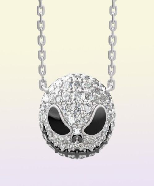 Nightmare Before Christmas Skeleton Necklace Crystas Crystals Women Women Witch Collace Gioielli gotici gotici interi J1218737513402270