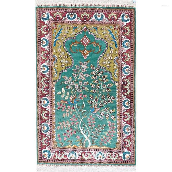 Teppiche 3'x5 'Persisch klassisches Design Teppichsymbol des Lebens grün Kashmir Teppich (TJ393a)