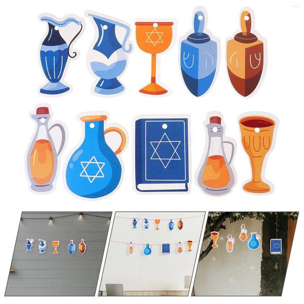 Figurine decorative 5 set di Hanukkah Party a sospensione Affermazione di decorazioni per arredamento