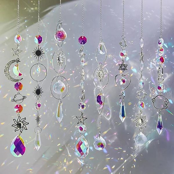 Bahçe Dekorasyonları Pencere Asma Renkli Güneş Yakalayıcılar için Kristal Suncatchers Kapalı Dış Mekan Zincir Gökkuşağı Maker Kristaller Prizma