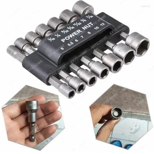 Dekoratif Figürinler 14pcs Power Somun Sürücü Matkap Bit Seti 5-12mm Altıgen Şey Hex Soketi 1/4 