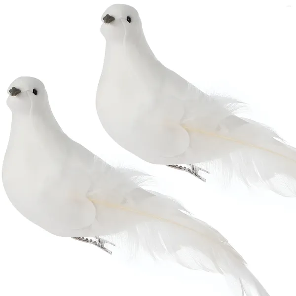 Dekoratif figürinler 2 adet simüle kolye çelenk Noel dekorasyonları güvercin modelleri için kuş ağacı süsleri hayvan simülasyon bahçecilik