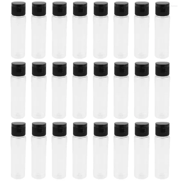 Garrafas de armazenamento 30pcs Plastic Amostra Plastic Amostra Jars Pots frascos com tampas para emulsão de gel de chuveiro de água emoliente (transparente