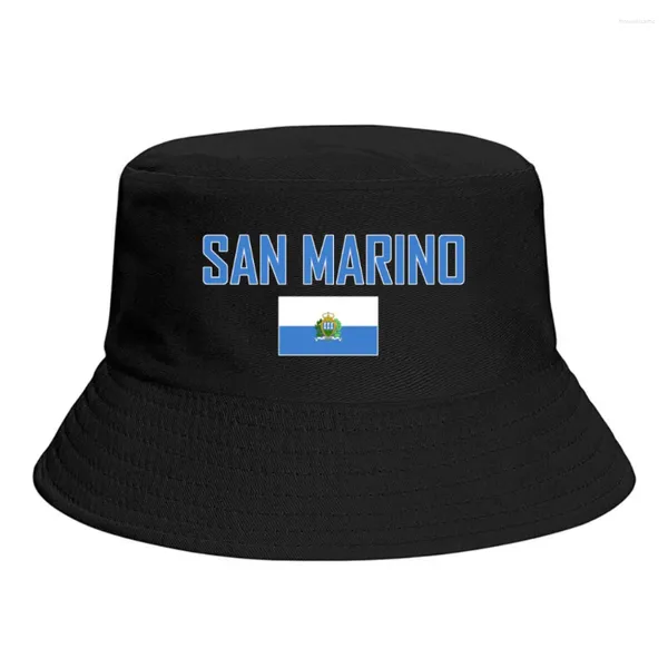 Berets San Marino Flag Bucket Hats Print Cool Fan Fan