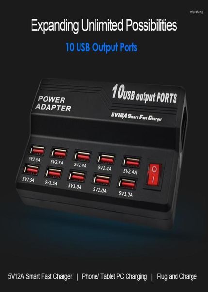 Hubs de alta velocidade 10port hub USB AC para DC Power Soque