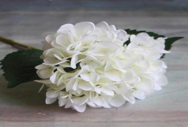 Flor de Hidrangea Artificial 47cm Fake Silk Single Real Touch Hedgeas para Centrões de Casamento Party Home Party Decorative Flowers GA16768456